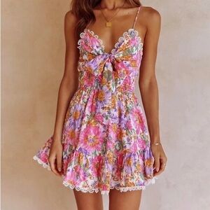 I Am Dusk Amelia's Bow and Lace
Floral Dress Pink